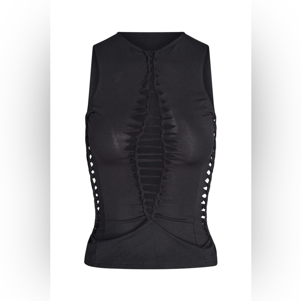 I.AM.GIA Black Cut Out Tank Chima Top